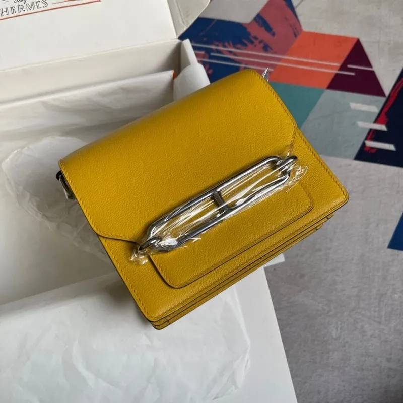 Alternative view of Hermes Yellow Roulis Crossbody Bag