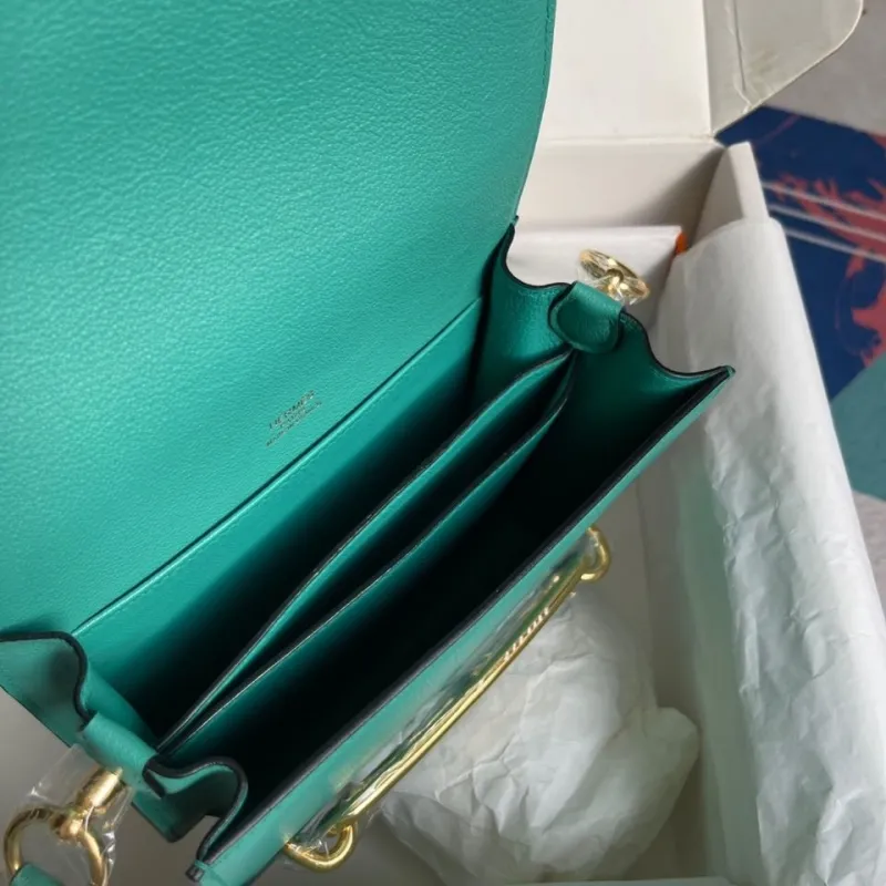 Hermes Roulis 73 Teal Leather Crossbody Bag - Image 5
