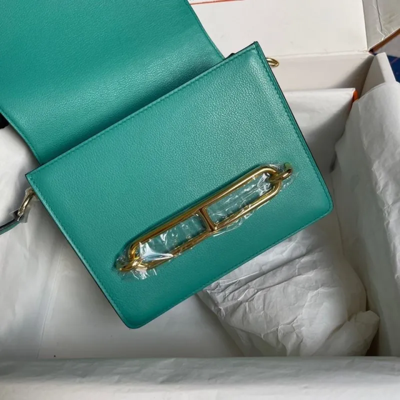 Hermes Roulis 73 Teal Leather Crossbody Bag - Image 6