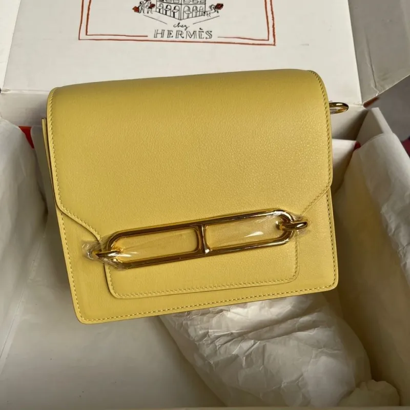 Hermes Yellow Roulis Crossbody Bag - Image 4