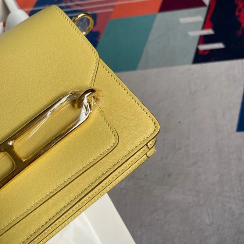 Hermes Yellow Roulis Crossbody Bag - Image 6