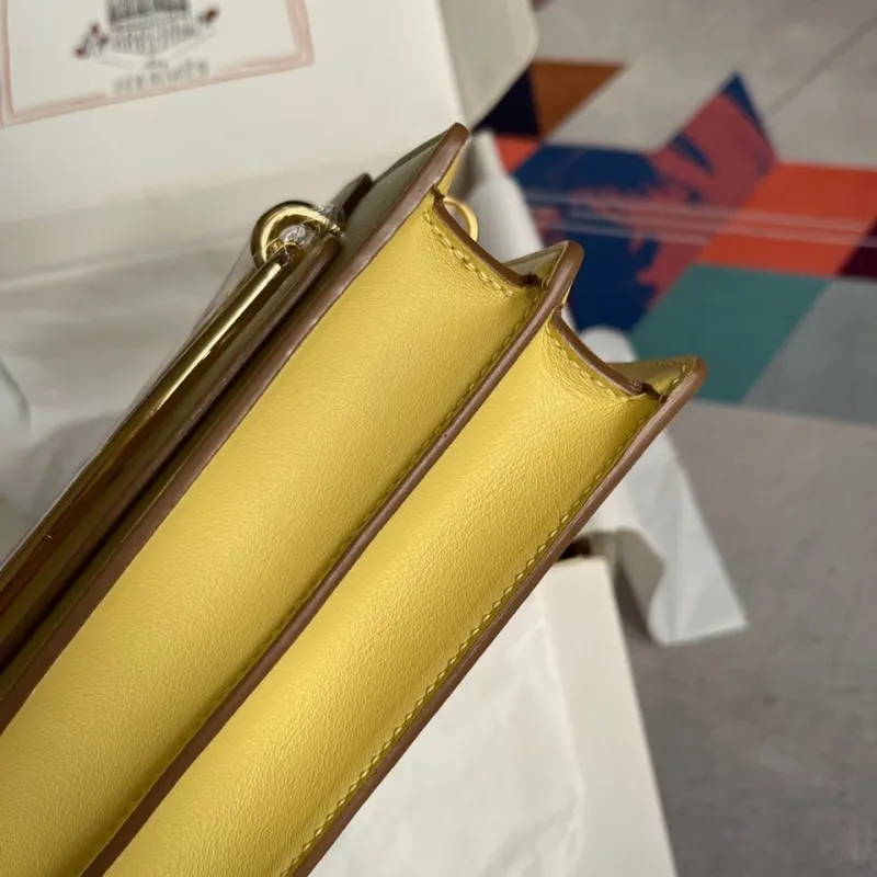 Hermes Yellow Roulis Crossbody Bag - Image 7