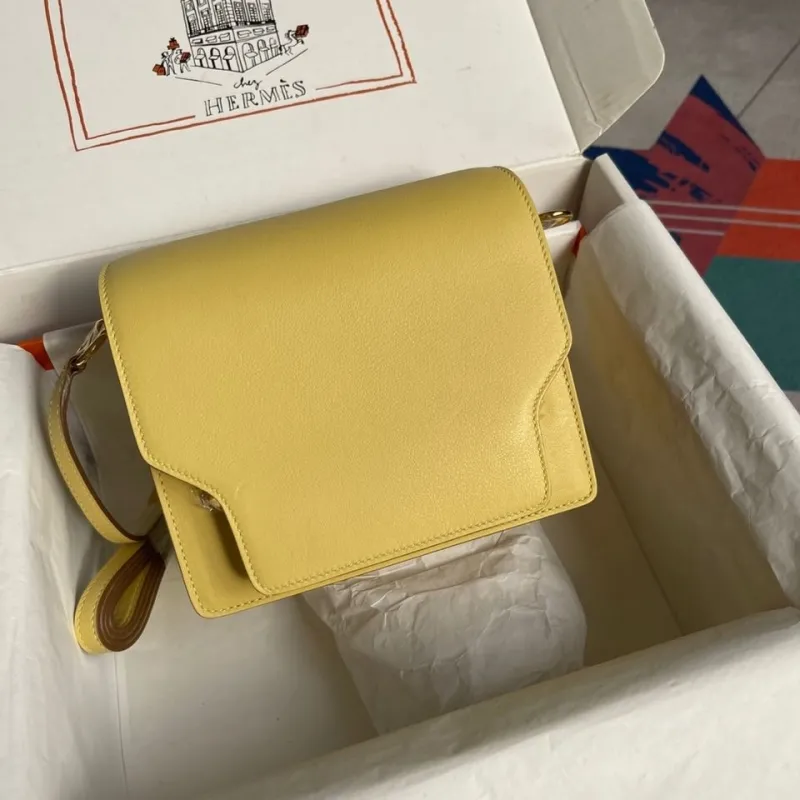 Hermes Yellow Roulis Crossbody Bag - Image 9