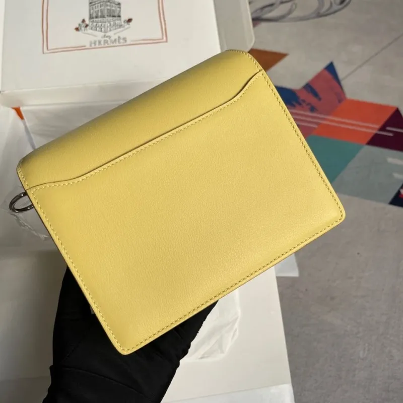 Alternative view of Hermes Yellow Roulis Leather Crossbody Bag