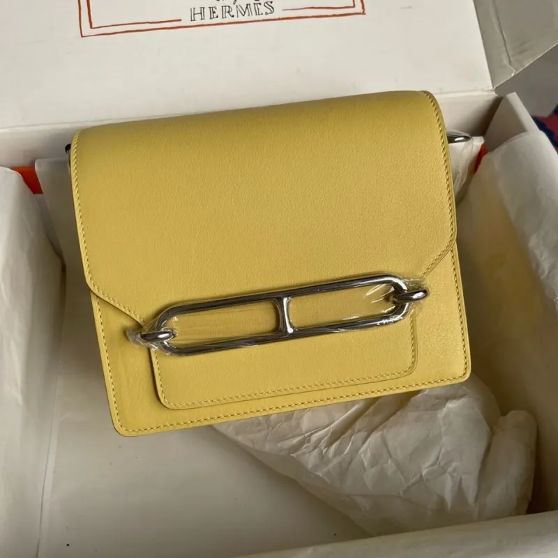 Hermes Yellow Roulis Leather Crossbody Bag - Image 3