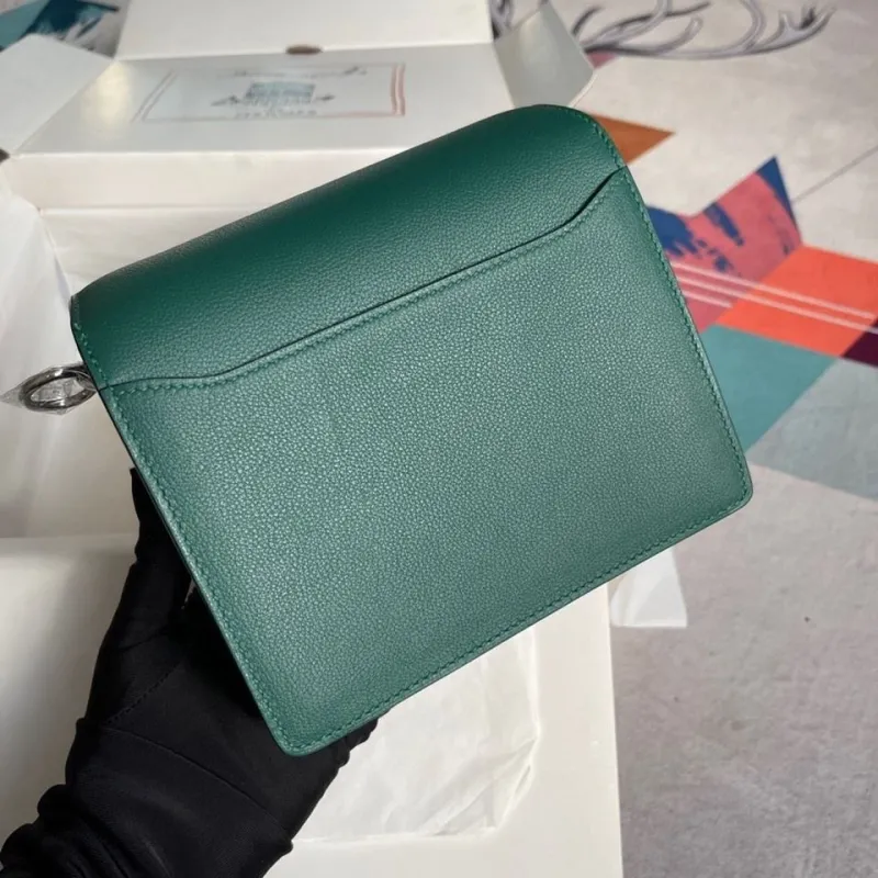 Alternative view of Hermes Green Roulis Leather Bag 77