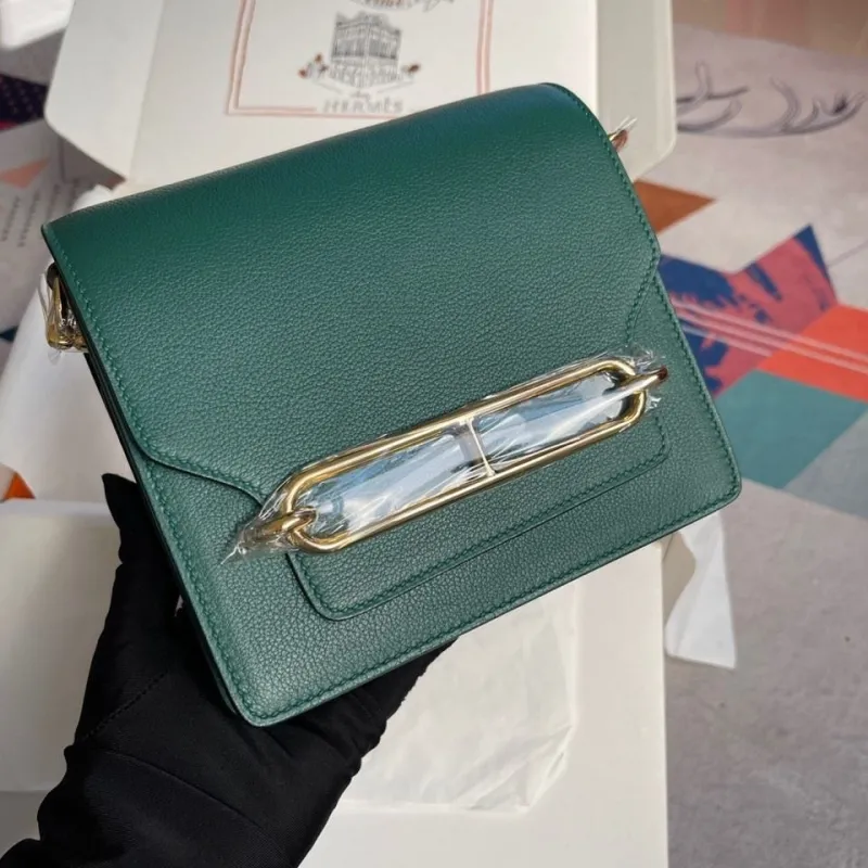 Hermes Green Roulis Leather Bag