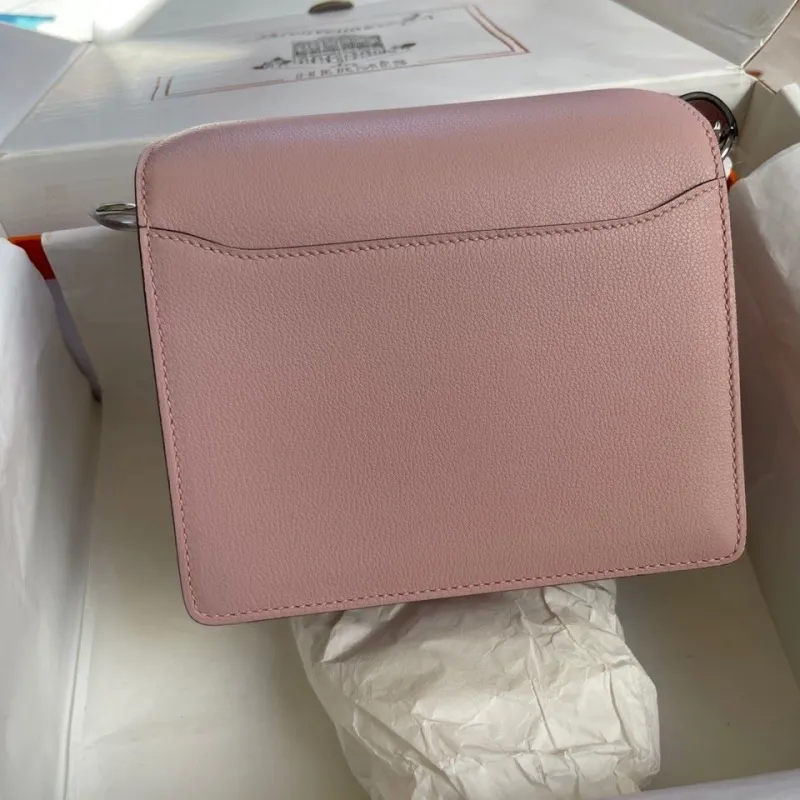 Alternative view of Hermes Pink Roulis Leather Crossbody Bag 89