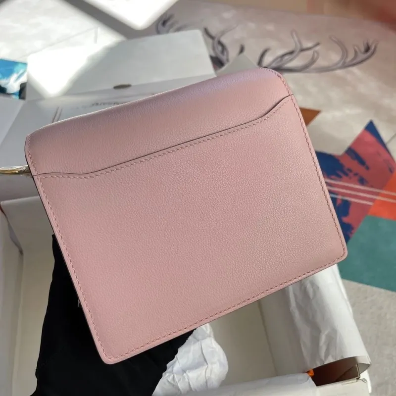 Alternative view of Hermes Pink Roulis Leather Crossbody Bag
