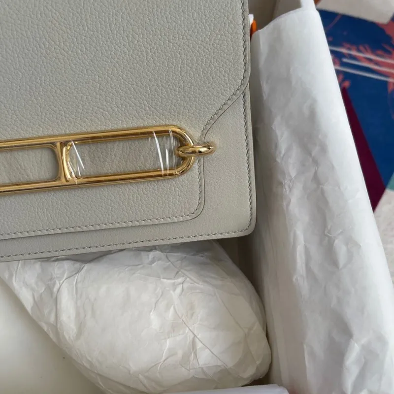 Hermes Roulis Light Gray Crossbody Bag - Image 4