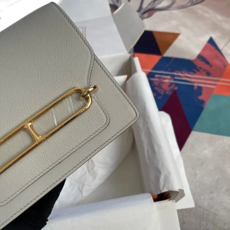 Hermes Roulis Light Gray Crossbody Bag - Image 6
