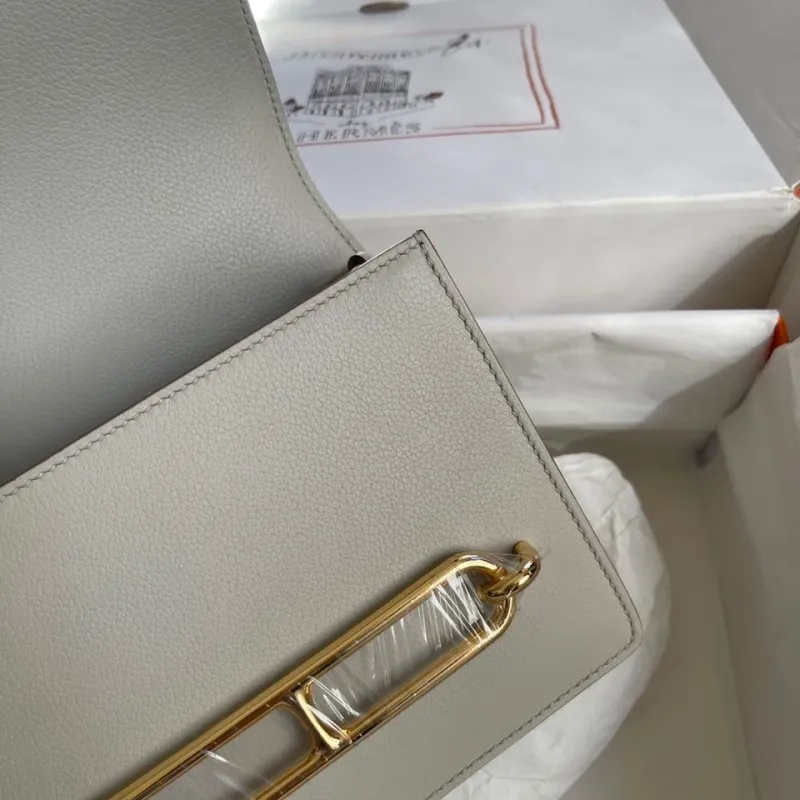 Hermes Roulis Light Gray Crossbody Bag - Image 9