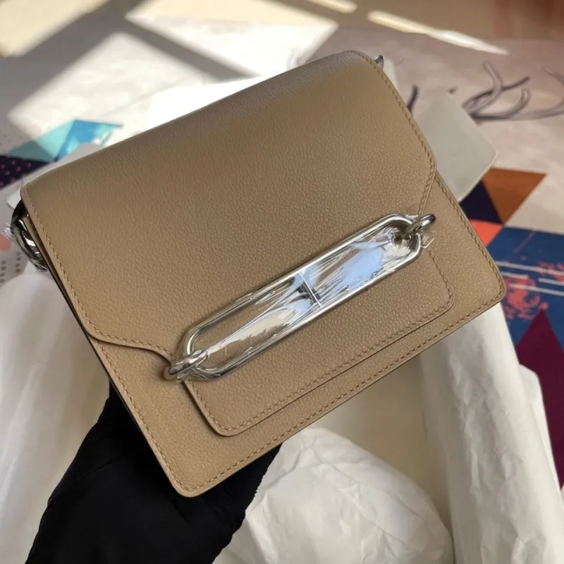 Hermes Beige Roulis Leather Crossbody Bag 93