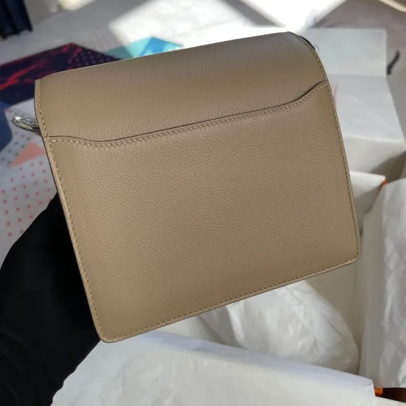 Alternative view of Hermes Beige Roulis Leather Crossbody Bag 93