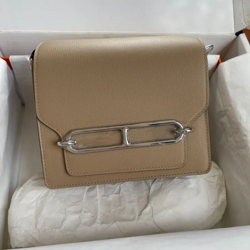 Hermes Beige Roulis Leather Crossbody Bag 93 - Image 3