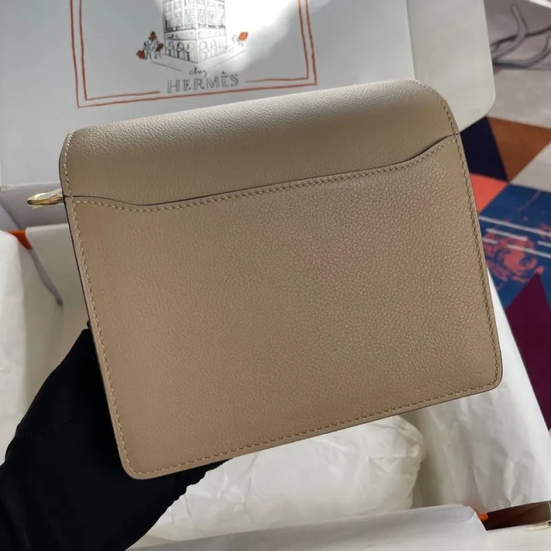 Alternative view of Hermes Beige Roulis Leather Crossbody Bag