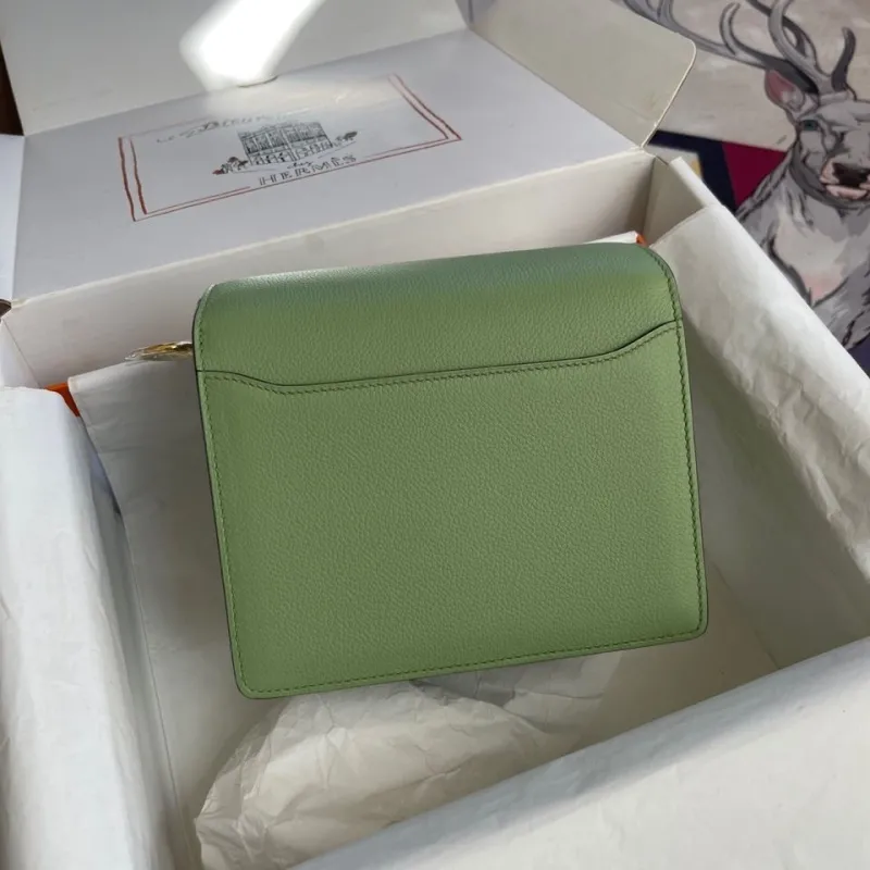 Alternative view of Hermes Green Roulis Leather Crossbody Bag 96