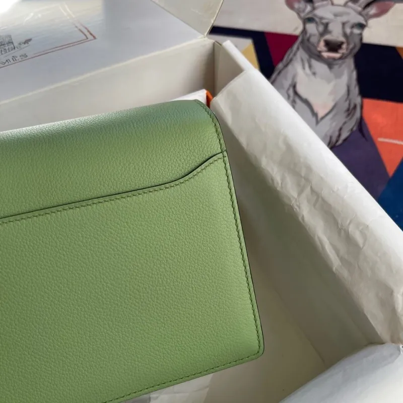 Hermes Green Roulis Leather Crossbody Bag 96 - Image 4