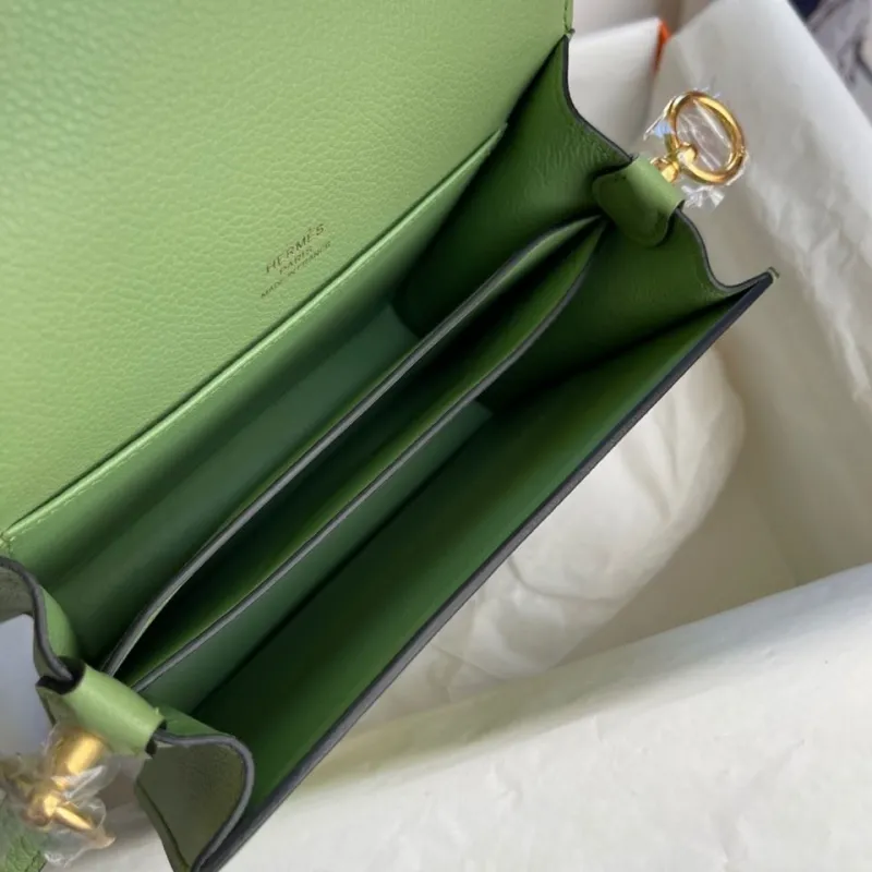Hermes Green Roulis Leather Crossbody Bag 96 - Image 7