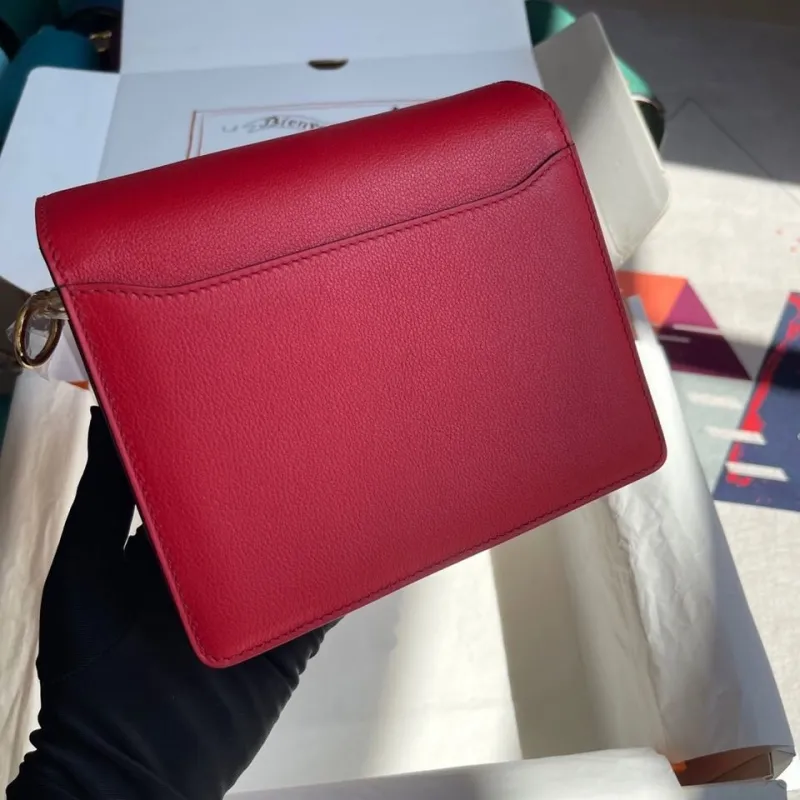 Alternative view of Hermes Red Roulis Leather Shoulder Bag