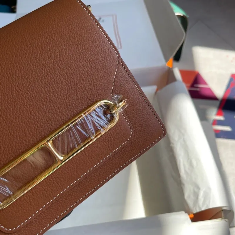 Hermes Brown Leather Roulis Shoulder Bag - Image 4