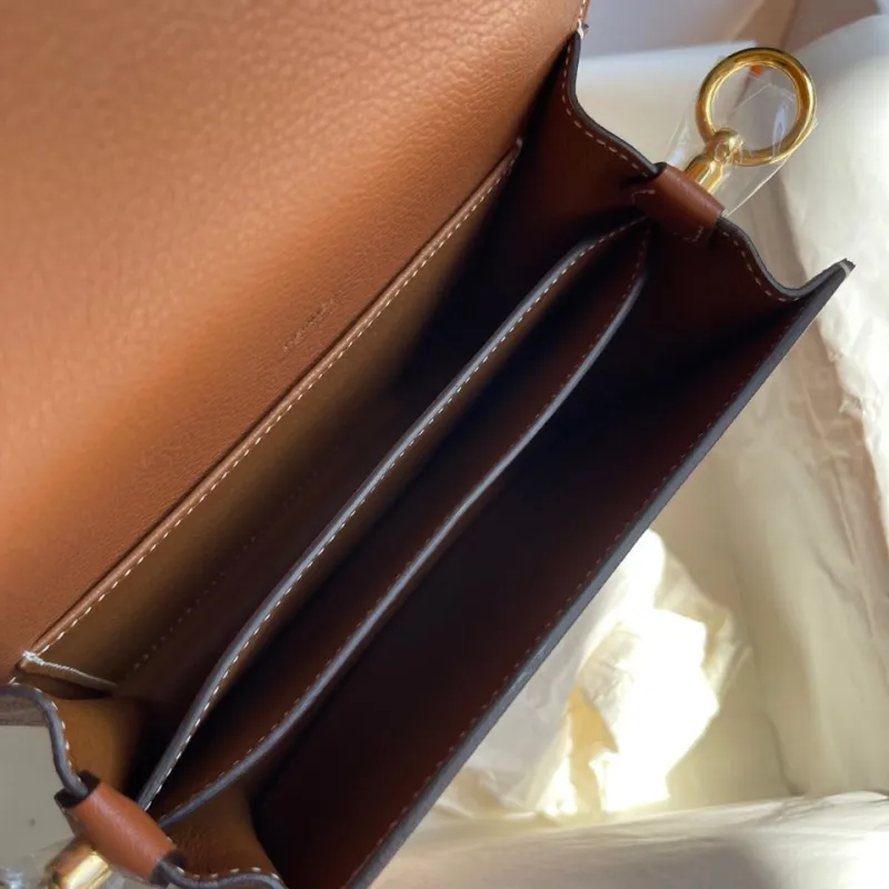 Hermes Brown Leather Roulis Shoulder Bag - Image 6