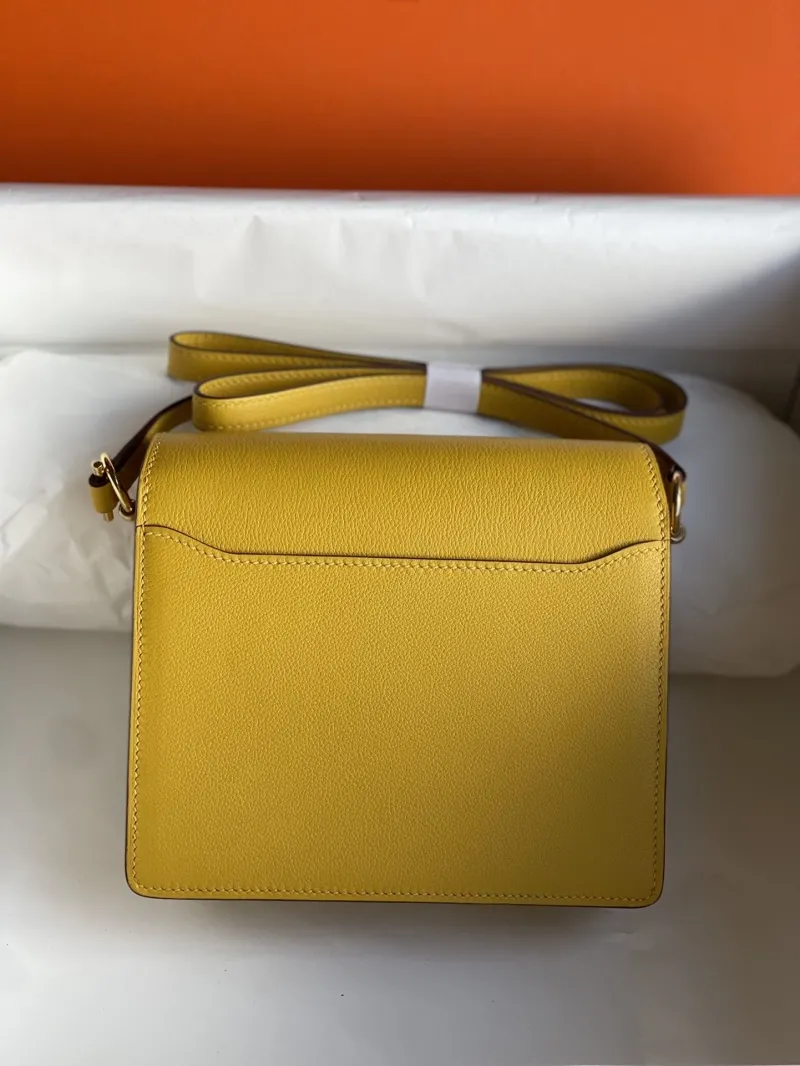 Hermes Yellow Roulis Crossbody Bag - Image 3