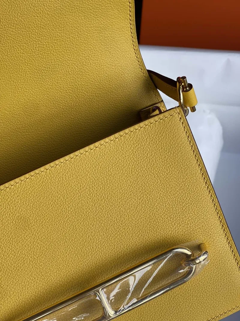 Hermes Yellow Roulis Crossbody Bag - Image 8
