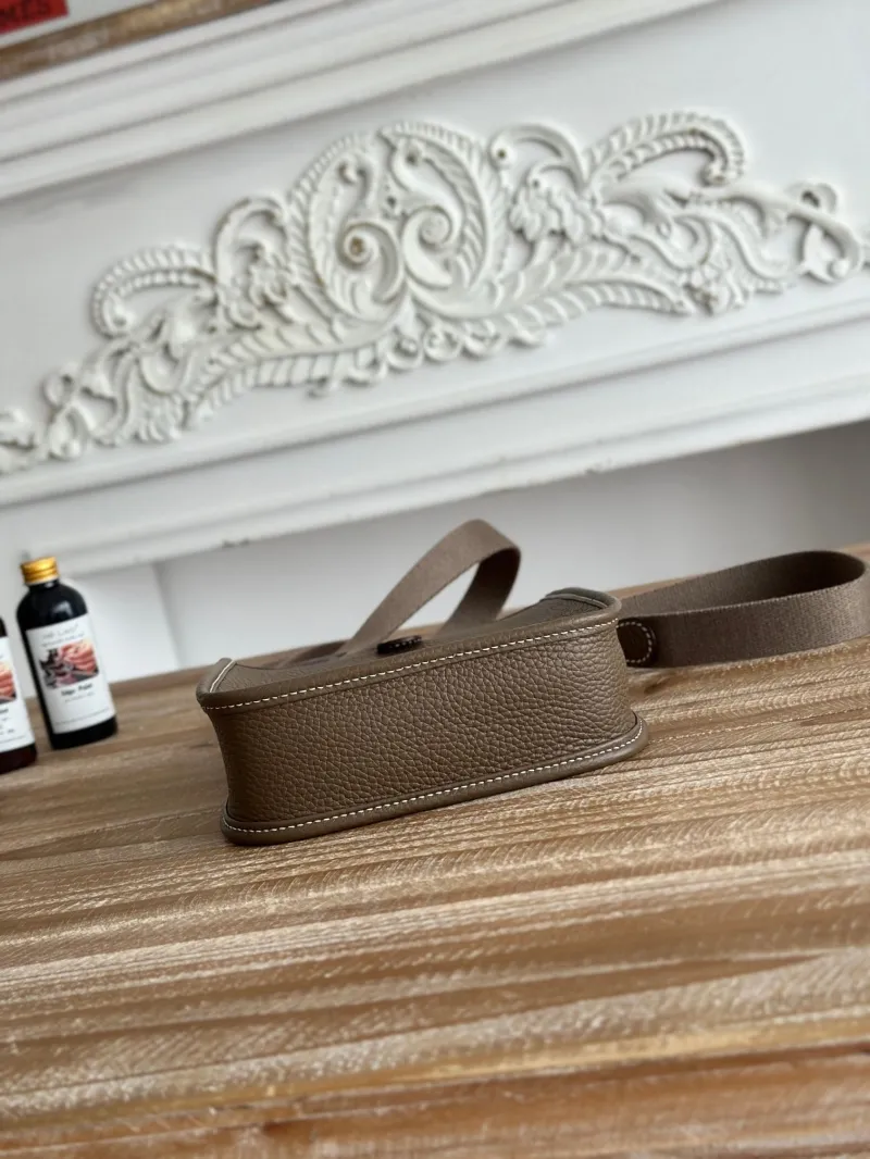 Hermes Brown Crossbody Satchel Bag - Image 5