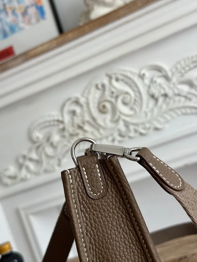 Hermes Brown Crossbody Satchel Bag - Image 6