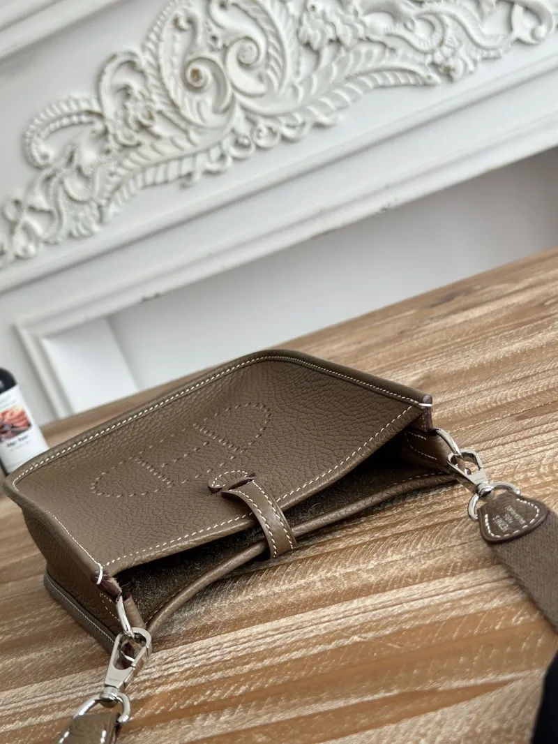 Hermes Brown Crossbody Satchel Bag - Image 8