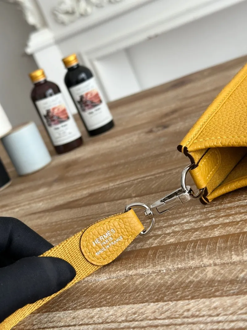 Hermes Yellow Crossbody Satchel Bag Size 26 - Image 7