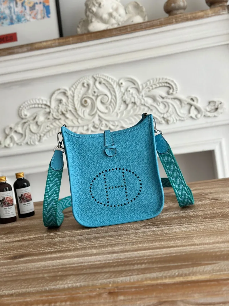 Hermes Turquoise Crossbody Satchel Bag 29