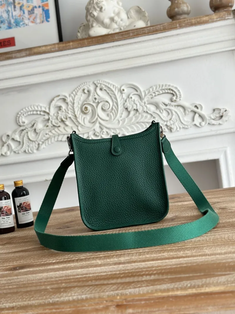 Hermes Dark Green Crossbody Satchel Bag - Image 3