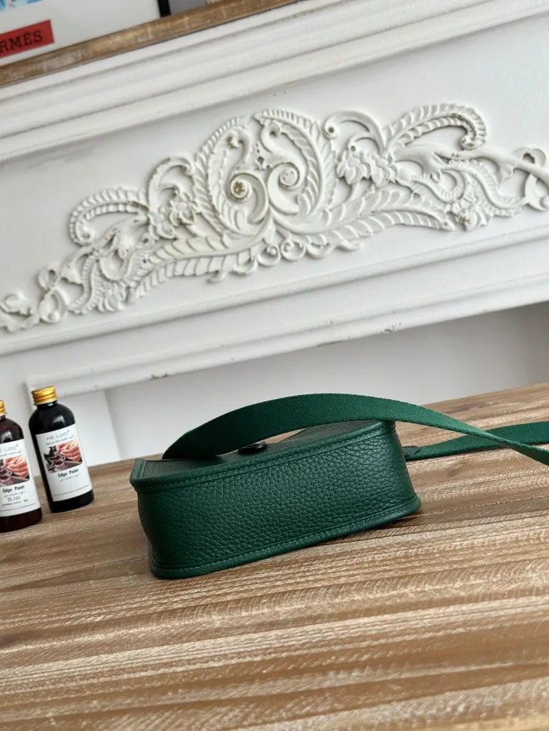 Hermes Dark Green Crossbody Satchel Bag - Image 5
