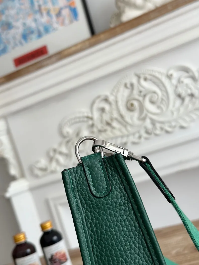 Hermes Dark Green Crossbody Satchel Bag - Image 6