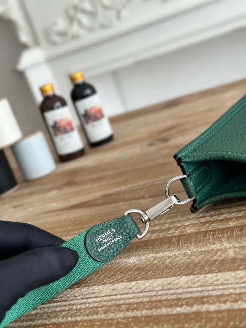 Hermes Dark Green Crossbody Satchel Bag - Image 7