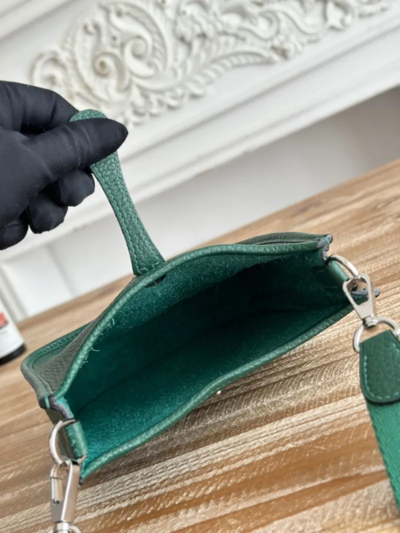 Hermes Dark Green Crossbody Satchel Bag - Image 9