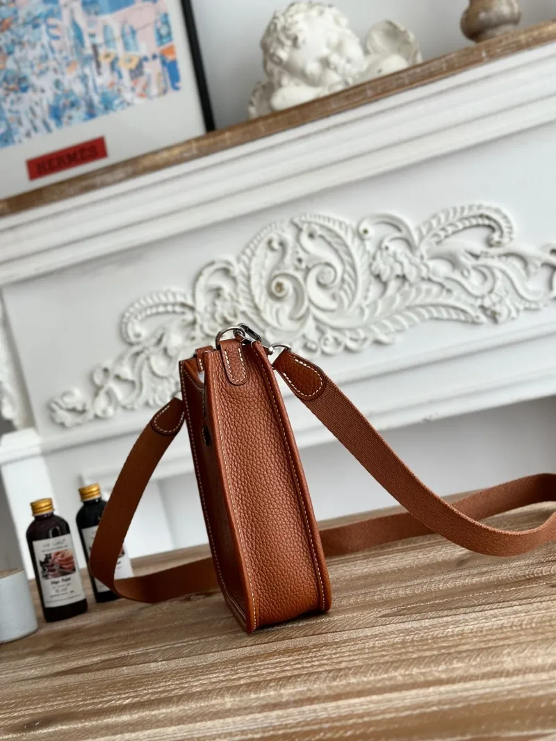 Alternative view of Hermes Brown Leather Crossbody Satchel Bag Size 32
