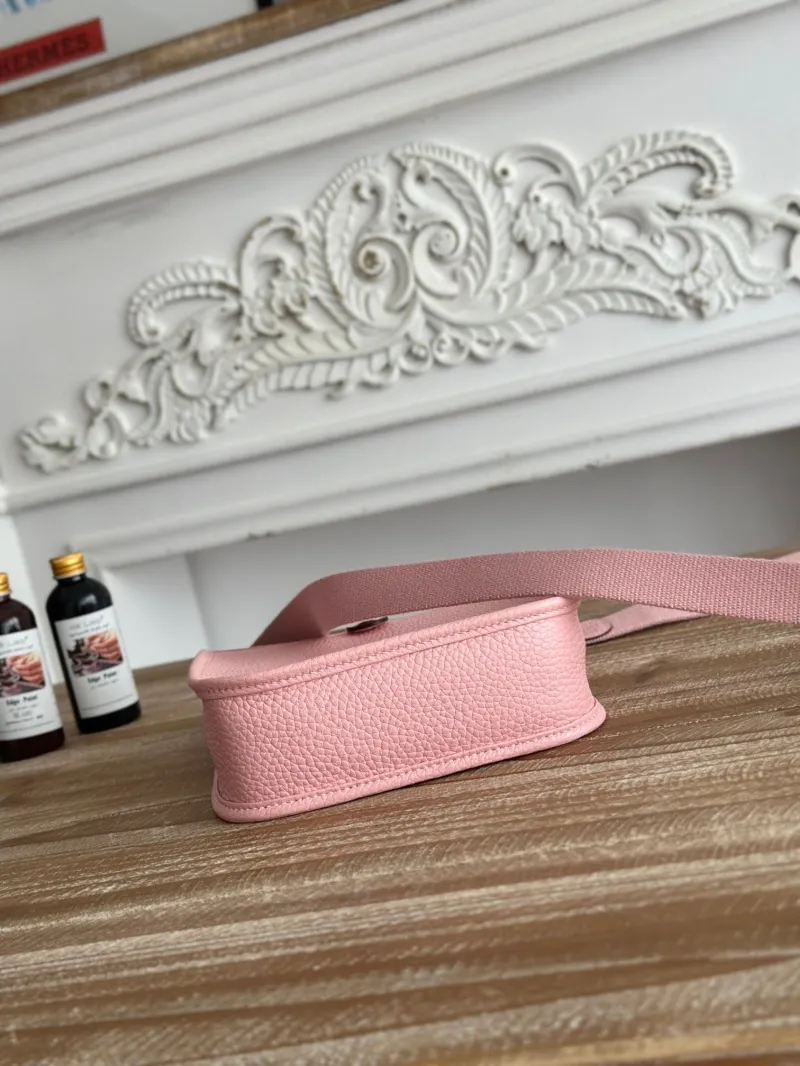Hermes Pink Leather Crossbody Satchel Bag - Image 5