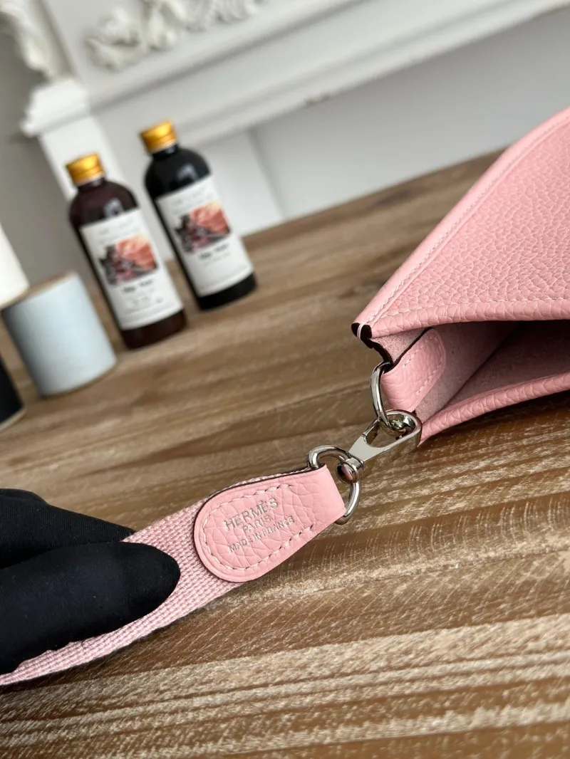 Hermes Pink Leather Crossbody Satchel Bag - Image 7