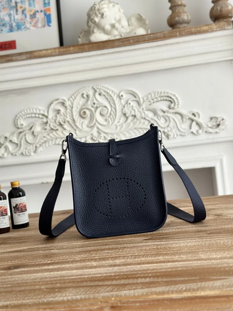 Hermes Navy Crossbody Satchel Bag 34