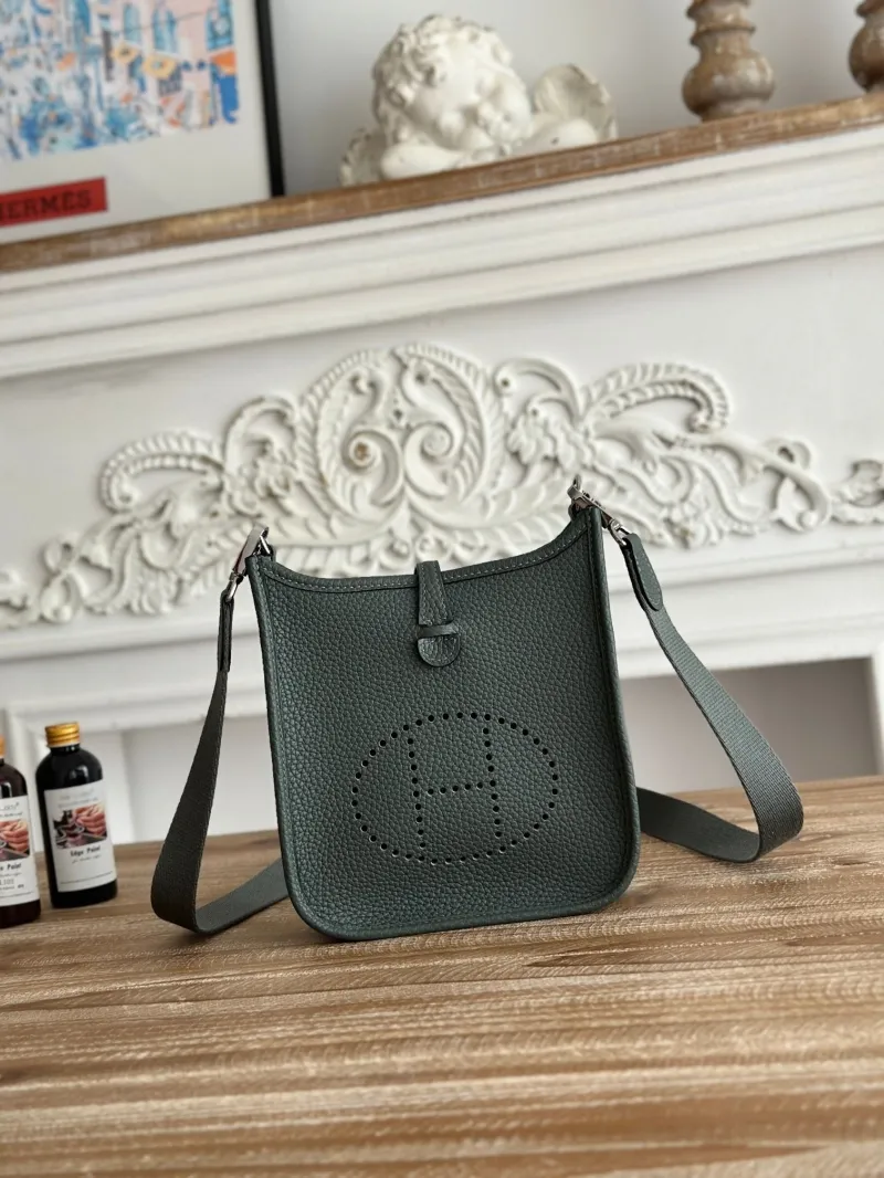 Hermes Dark Green Crossbody Satchel Bag 35