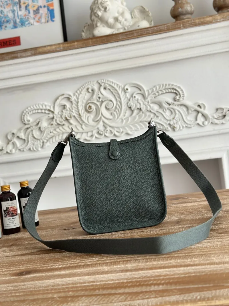 Hermes Dark Green Crossbody Satchel Bag 35 - Image 3