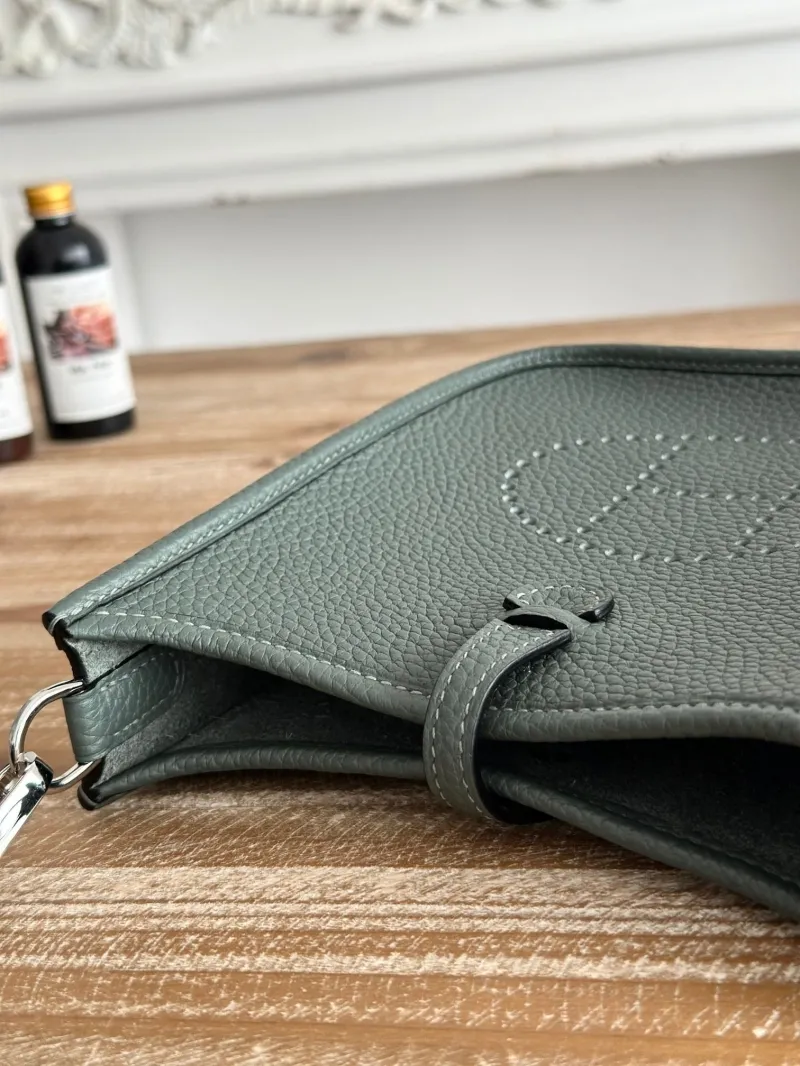 Hermes Dark Green Crossbody Satchel Bag 35 - Image 8