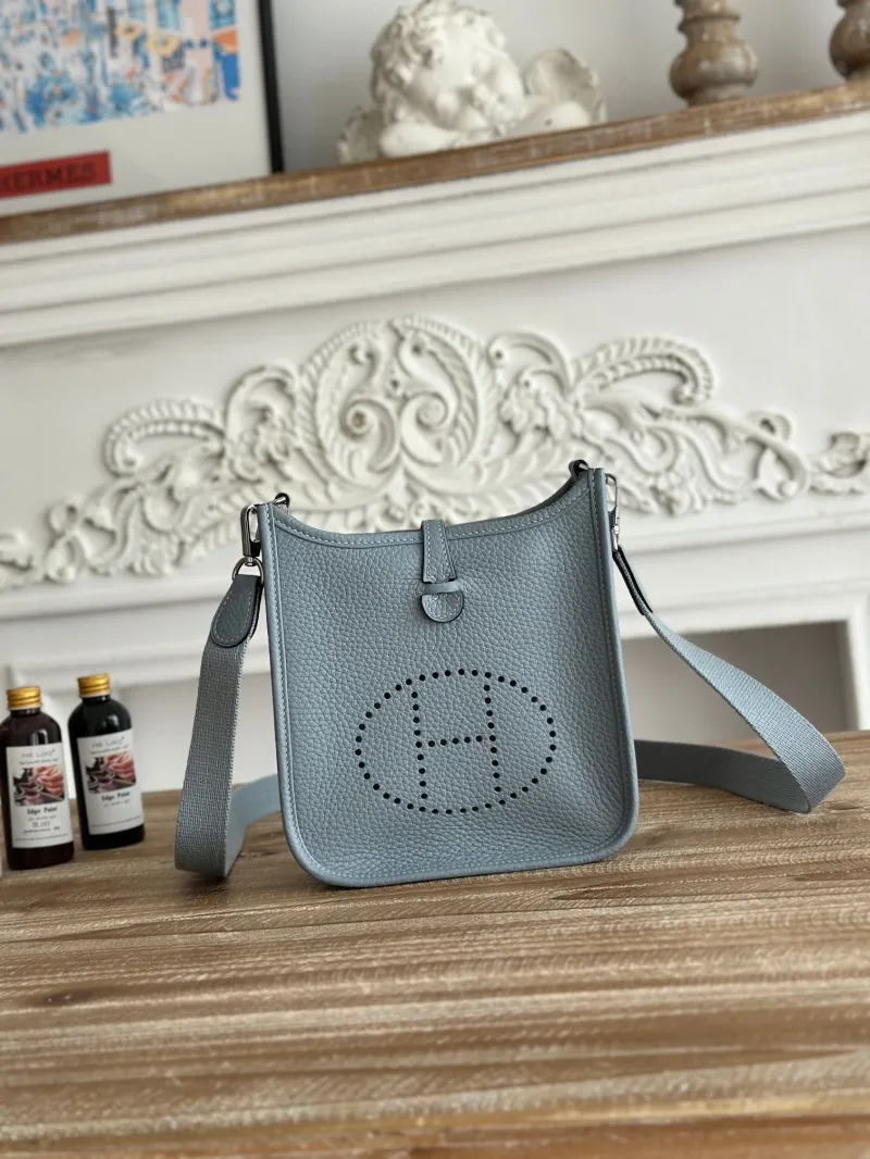 Hermes Light Blue Crossbody Satchel Bag