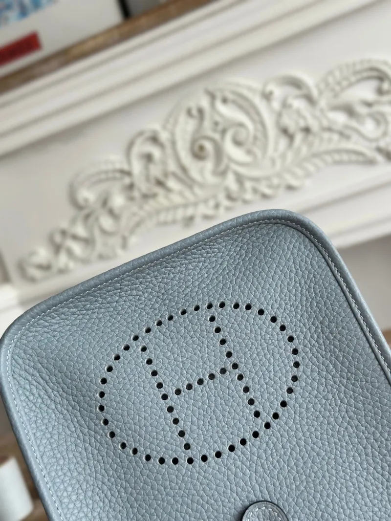 Hermes Light Blue Crossbody Satchel Bag - Image 4
