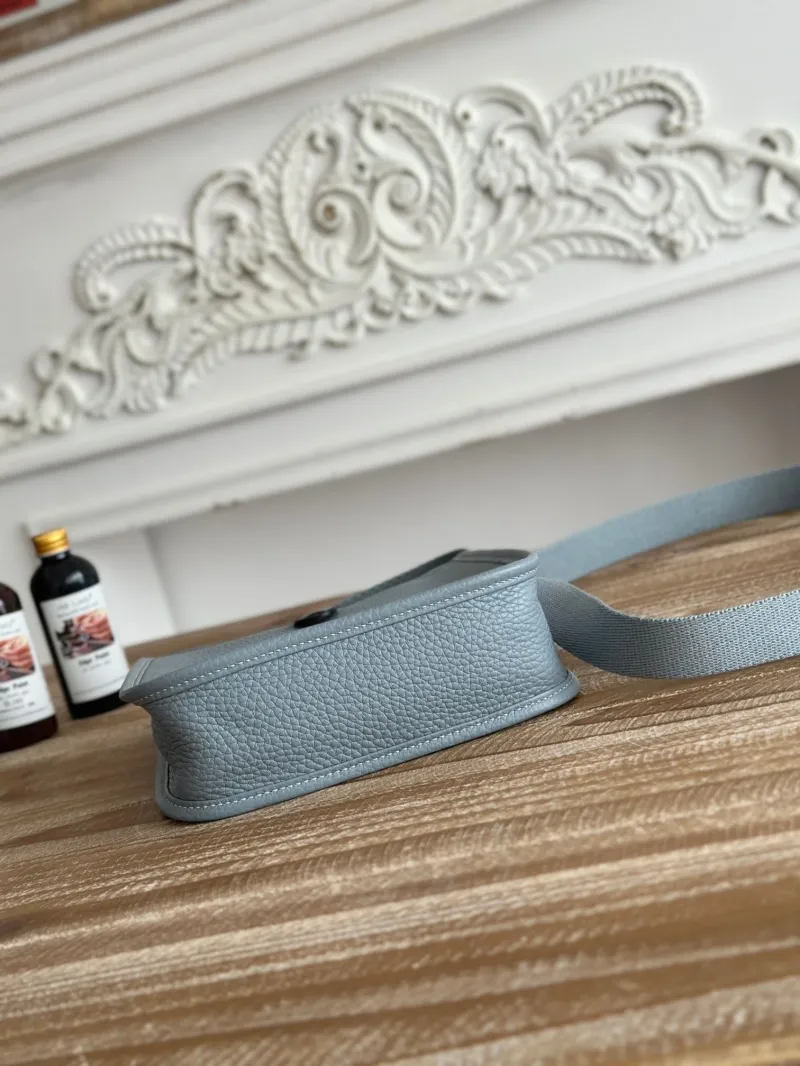 Hermes Light Blue Crossbody Satchel Bag - Image 5