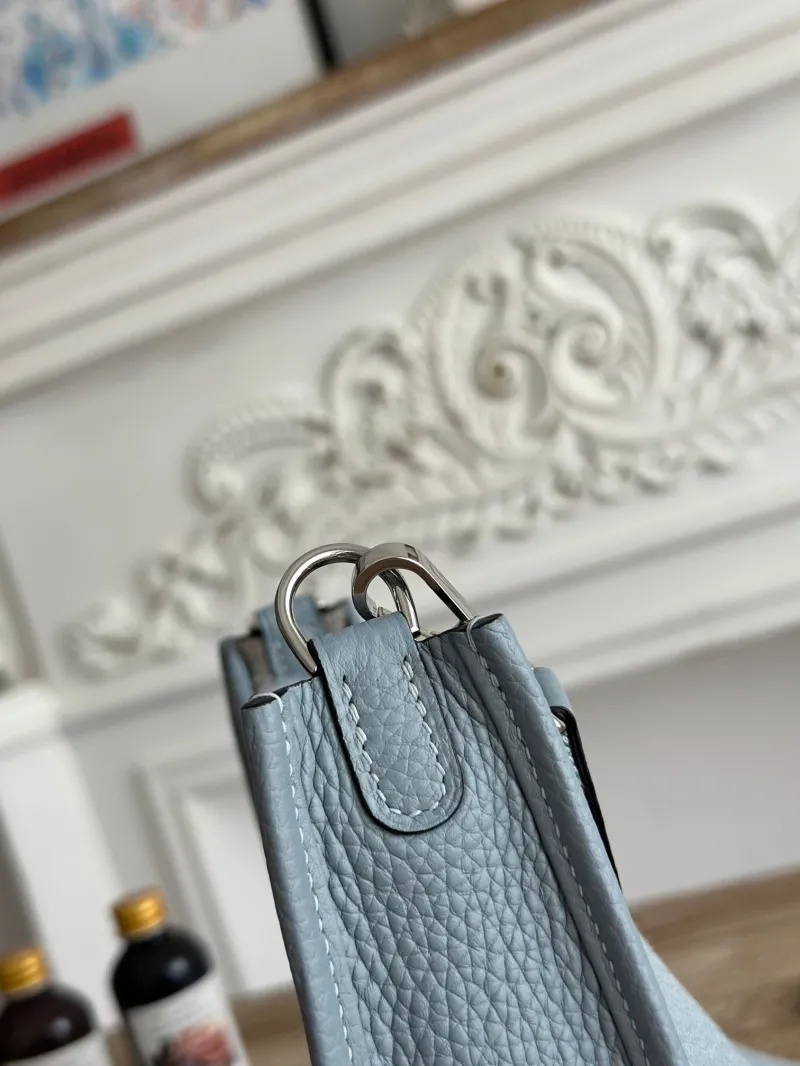 Hermes Light Blue Crossbody Satchel Bag - Image 6