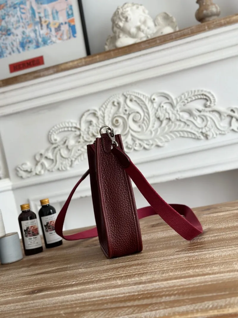 Alternative view of Hermes Burgundy Leather Crossbody Bag 37